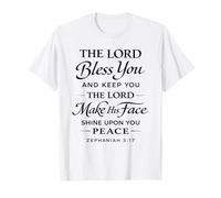 The Lord Bless You and Keep You Bible Verse Script Zephaniah T-Shirt
