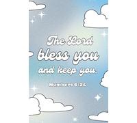 The Lord Bless You and Keep You Notebook - Christian Journal with Bible Verses on Every Page - 5.5x8.5 in, 100 Pages, Blue Gradient with White Clouds Cover Design