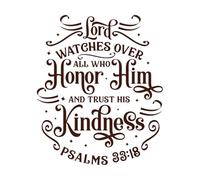 The Lord blesses All who Honor Him and Trust in His Mercy Psalm 33 Bible Verse Wall Vinyl Sticker Decor 65.6x78.1cm Self Adhesive Coffee
