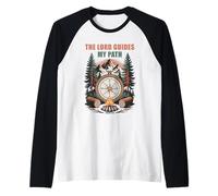 The Lord Guides My Path - Psalm 32:8 Christian Faith Camping Raglan Baseball Tee