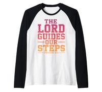The Lord Guides Our Steps Proverbs 16:9 Bible Verse Raglan Baseball Tee