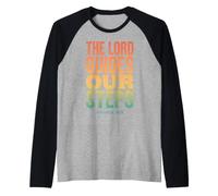 The Lord Guides Our Steps Proverbs 16:9 Bible Verse Raglan Baseball Tee