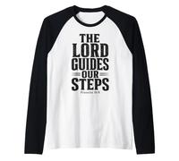 The Lord Guides Our Steps Proverbs 16:9 Bible Verse Raglan Baseball Tee