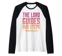 The Lord Guides Our Steps Proverbs 16:9 Bible Verse Raglan Baseball Tee