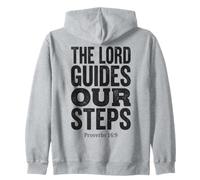 The Lord Guides Our Steps Proverbs 16:9 Bible Verse Zip Hoodie