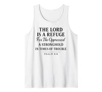 The Lord is a Refuge Psalm 9:9 Bible Verse Faith Scripture Tank Top