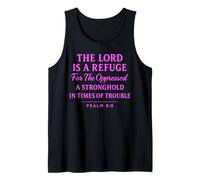 The Lord is a Refuge Psalm 9:9 Bible Verse Faith Scripture Tank Top