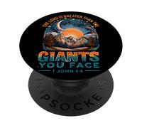 The Lord Is Greater Than Giants You Face 1 John 4:4 PopSockets Adhesive PopGrip