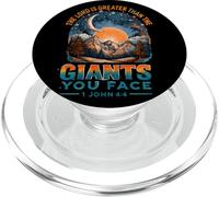 The Lord Is Greater Than Giants You Face 1 John 4:4 PopSockets PopGrip for MagSafe