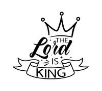 The Lord is King Bible Verse Lettering Wall Vinyl Sticker Decor 42x47.1cm Glass Stickers Black
