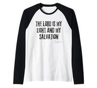 The Lord is My Light and My Salvation Psalm 27:1 Bible Fait Raglan Baseball Tee