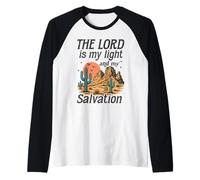 The Lord is My Light and Salvation - Retro Desert Faith Raglan Baseball Tee