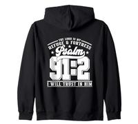 The Lord Is My Refuge & Fortress - Psalm 91:2 Zip Hoodie