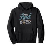 The Lord Is My Rock Christian Faith Cross Pullover Hoodie