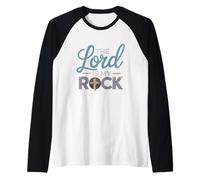 The Lord is My Rock Christian Faith Cross Raglan Baseball Tee