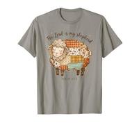 The Lord is My Shepherd Christian Easter Sheep Patchwork T-Shirt