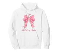 The Lord Is My Shepherd Cute Lamb Pink Coquette Bow Pullover Hoodie