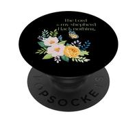 The Lord Is My Shepherd - Floral Christian Faith Design PopSockets Adhesive PopGrip