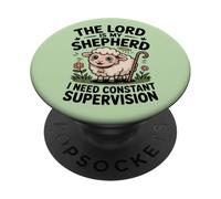 The Lord is My Shepherd Funny Holy Sheep Christian Faith PopSockets Adhesive PopGrip