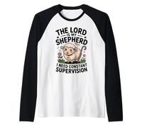 The Lord is My Shepherd Funny Holy Sheep Christian Faith Raglan Baseball Tee
