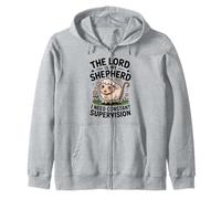 The Lord is My Shepherd Funny Holy Sheep Christian Faith Zip Hoodie