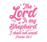 The Lord is My Shepherd god Jesus Typographic Design Wall Vinyl Sticker Decor 40x50.2cm Art Mural Painting Pink