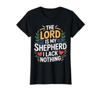 The Lord is My Shepherd I Lack Nothing Church Strength - Value Graphic T-Shirt, Women, Black, L