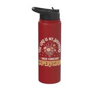 The Lord is My Shepherd I Need Constant Supervision Stainless Steel Insulated Water Bottle