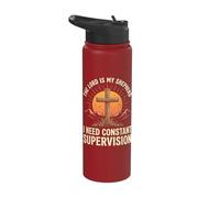 The Lord is My Shepherd I Need Constant Supervision Stainless Steel Insulated Water Bottle