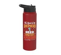 The Lord is My Shepherd I Need Constant Supervision Stainless Steel Insulated Water Bottle