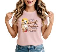 The Lord is My Shepherd I Shall Not Want Psalm 23 1 Womens Graphic T Shirt Christian Bible Verse Religious Tee 2XL