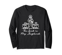 The Lord is My Shepherd Jesus and The Sheep Catholic Psalm Long Sleeve T-Shirt