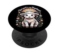 The Lord Is My Shepherd Lamb Christian Easter Psalm 23:1 PopSockets Adhesive PopGrip