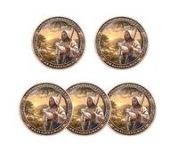 The Lord is My Shepherd Protection Prayer Pocket Token Inspirational Challenge Coin Psalm 23:1 Religious Medallion Christian Faith Gift (Pack of 5)