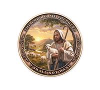 The Lord is My Shepherd Protection Prayer Pocket Token Inspirational Challenge Coin Psalm 23:1 Religious Medallion Christian Faith Gift (Single Coin)