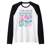 The Lord Is My Shepherd - Psalm 23:1 Retro Christian Design Raglan Baseball Tee