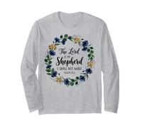 The Lord is My Shepherd Psalm 23:1 Sheep Faith Design Long Sleeve T-Shirt