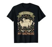 The Lord is My Shepherd Psalm 23 Retro Earth Tone Sheep T-Shirt