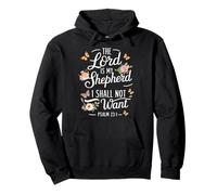 THE LORD IS MY SHEPHERD | Psalms 23:1 | Butterfly and Flower Pullover Hoodie