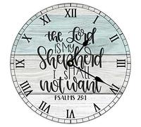 The Lord Is My Shepherd Round Clocks Decorative Modern Frameless Wall Clock Arabic Numerals Wall Clock For Living Room Kitchen Home 25Cm