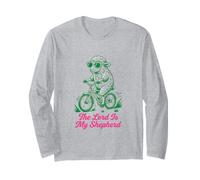 The Lord is My Shepherd Sheep Riding Bicycle Long Sleeve T-Shirt