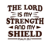 The Lord is My Strength Lettering Stickers 42x44.8cm Glass Stickers Coffee