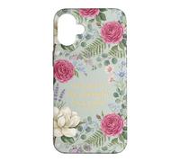 The Lord Is My Strength My Song Exodus 15:2 Floral Aesthetic Case for iPhone 16 Plus