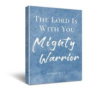 The Lord Is with You Mighty Warrior Poster Scripture Christian Sign Canvas Wall Art Bible Quote Canvas Wall Art Bible Verse Quote Canvas Print Wall Art Painting Ready to Hang Home Decoration Gift