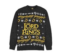 The Lord Of The Rings Adults Christmas Jumper | Mens Ladies Movie Logo Festive Black Knitted Sweater | Presents for Him Her