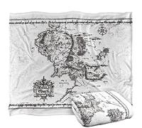 The Lord of The Rings Blanket, 152 x 127 cm White Middle Earth Map Silky Touch Super Soft Throw Blanket
