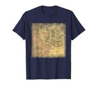 The Lord of The Rings Map of Middle Earth T-Shirt, Men, Navy Blue, 6X-Large