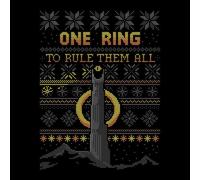 The Lord Of The Rings One Ring Men's Christmas T-Shirt in Black - S