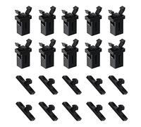 The Lord of the Tools 10 Pairs of Touch Top Lid Bin Latch Lock Plastic Spare Repair Replacement Black Compatible with Brabantia 3 to 50 Litre