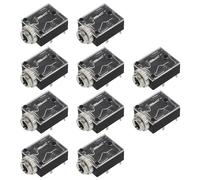 The Lord of the Tools 10pcs 3.5mm Mono and Stereo Jack Socket Female 5 Pin Audio Video Charging with Nut PJ-324M for CD Player Cordless Phone MP3